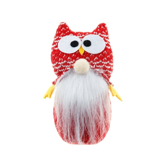 Owl Rudolph Faceless Doll Fabric Christmas Decor Plush Ornament Tabletop Display