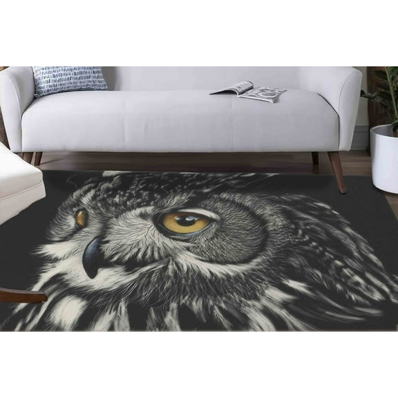 Owl Rug, Owl Lover Gift Rug, Farmhouse Rug, Animal Rug, Front Door Rug, Popular Rug, Saloon Rug, 3D Printeds Rug, Home Decor Rug, 1.7'x2.3' - 50x70 cm