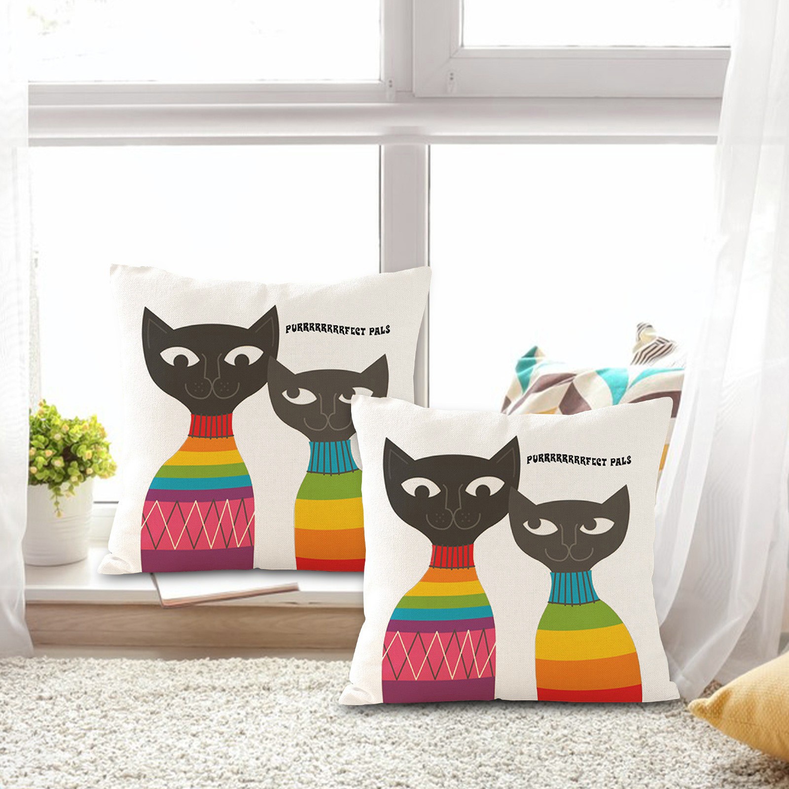 Owl Sausage Dog Color Cat Personality Print Super Silk Pillowcase for