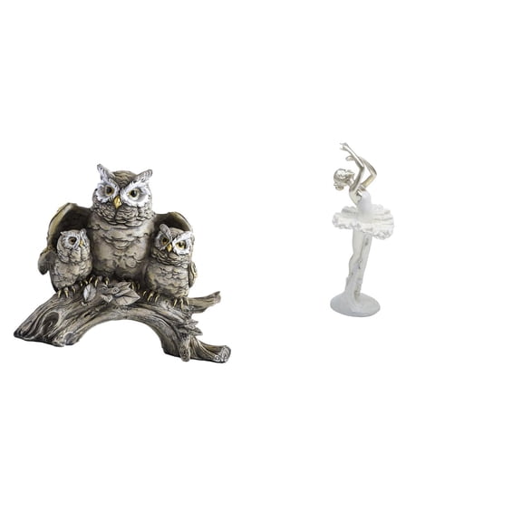 Owl Sculpture Ballerina Figurine Dancing Girl Resin Craft for Desktop Living Room Office Tabletop Display