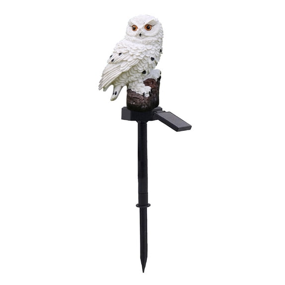 Owl-Shaped Solar Garden Light - White - Automatic Decorative Led Lighting For Lawn Or Patio - 1 Piece