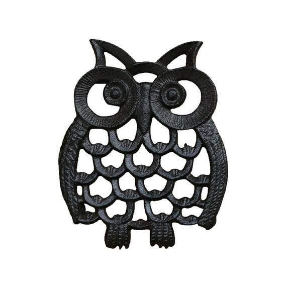 Owl Shaped Trivet Set - Decorative Heat Protector for Hot Pots Pans and Plates - Unique Kitchen Tabletop Accessory