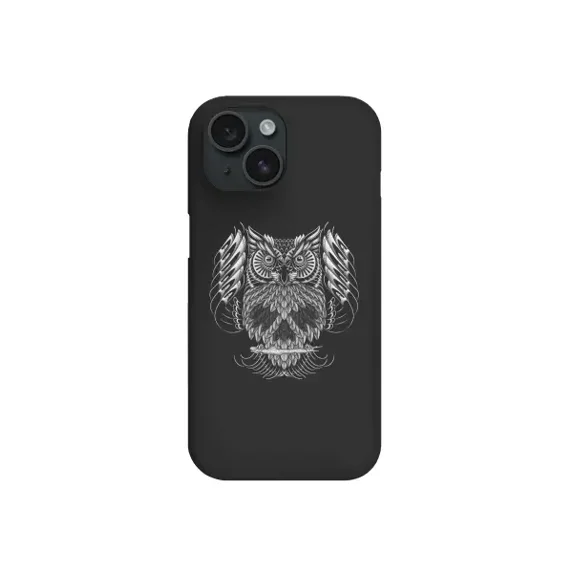 Owl Skeleton Head Ornate Gothic Bird Spooky Phone Case for iPhone 16 15 14 13 12 11 Pro Max
