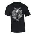 thumbnail image 1 of Owl Skulls Fantasy Graphic Short Sleeve T-Shirt-XXL Black, 1 of 4