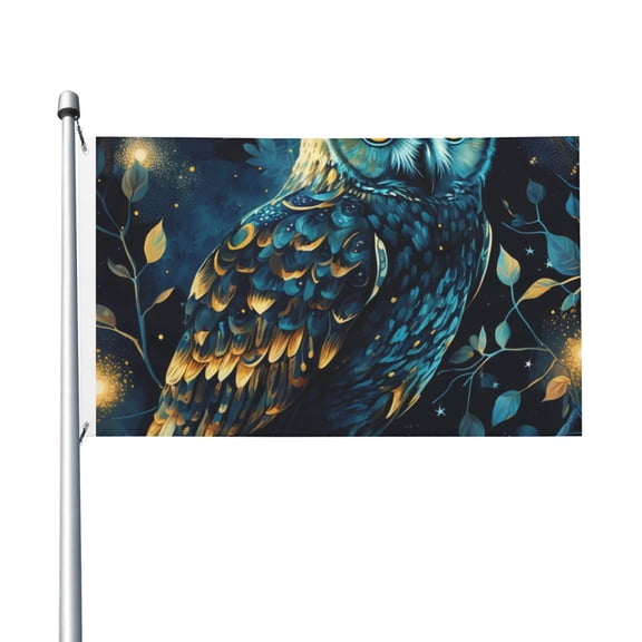 Owl Sky Tree Art Flag 3X5 Ft Garden Yard House Flags Banner Sign Outdoor Indoor Party Home Garden Decoration