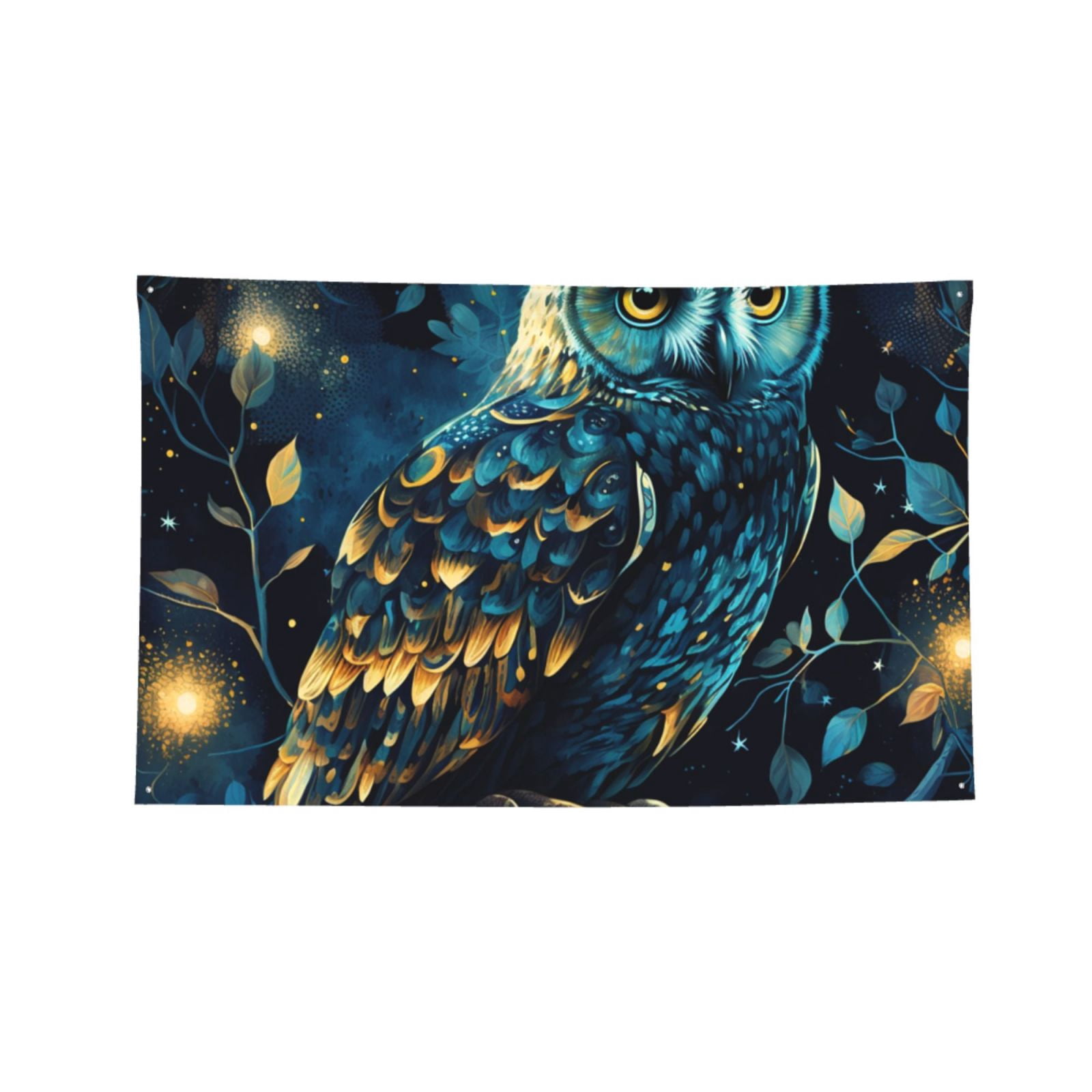 Owl Sky Tree Art Four Hole Decorated Banner Flag for Garden Yard Home Decoration Indoor Outdoor 4x6 Ft