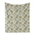thumbnail image 1 of Owl Soft Flannel Fleece Blanket, Cool Looking Owls Different Shapes and Sizes Drawing Style Sketch Pattern Print, Cozy Plush for Indoor and Outdoor Use, 70" x 90", Brown Reseda Green, by Ambesonne, 1 of 5