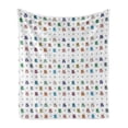 thumbnail image 1 of Owl Soft Flannel Fleece Blanket, Owl Motif with Spiral Circles and Big Eyes Night Animal Nursery Baby Playroom Concept, Cozy Plush for Indoor and Outdoor Use, 70" x 90", Multicolor, by Ambesonne, 1 of 6