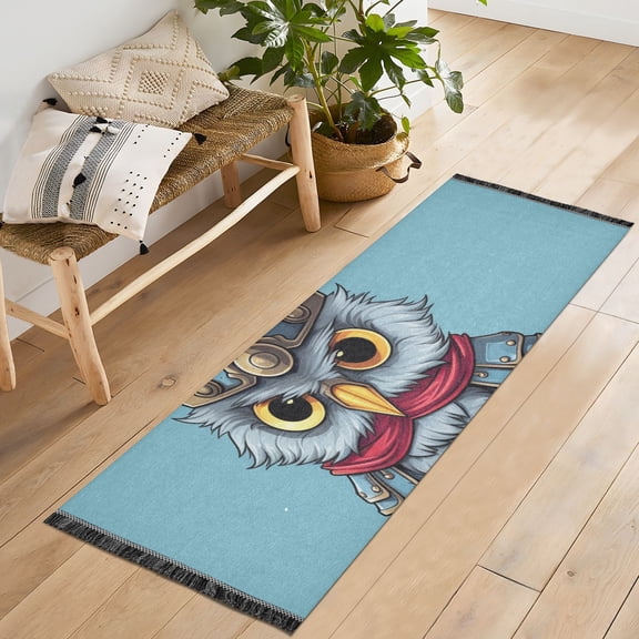Owl Soldier Runner Rug Machine Washable Area Rugs Carpet Non Slip Entryway Mat for Bedroom Entryway Front Door