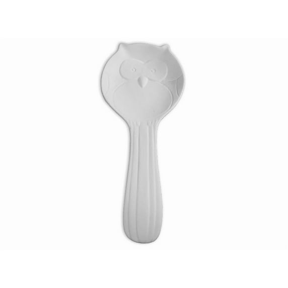 Owl Spoon Rest 9" L x 3 ¾" W x ¾" H Paint Your Own Pottery Ceramic Bisque, Ready To Paint, Craft Kit