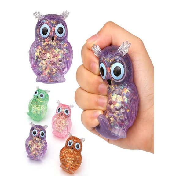 Owl Squishies Toys, Owl Sugar Stress Relief Sensory Toys, Slow Rising Squeeze Stress Balls for Anxiety Relief