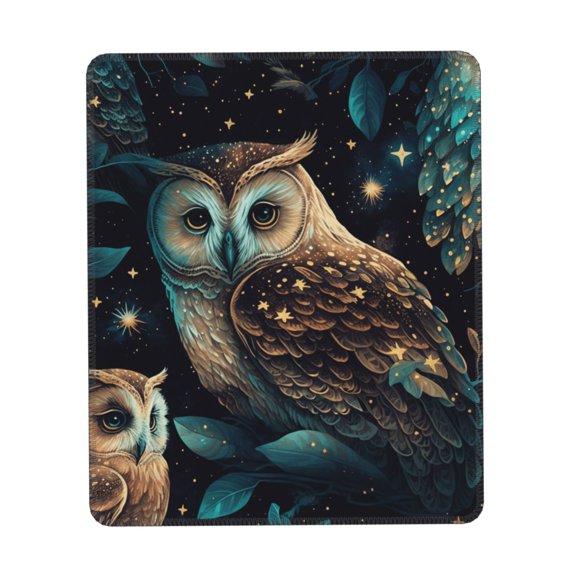 Owl Starry Sky Art Gaming Mouse Pad 10 x 12 inch Rectangle Computer Mousepad Mat Non-Slip Rubber Base for Office Laptop PC