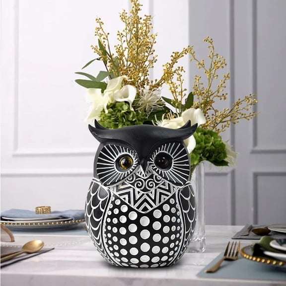 Owl Statue Home Decor Owl Decorations for Home for Shelf Living Room Bedroom Black