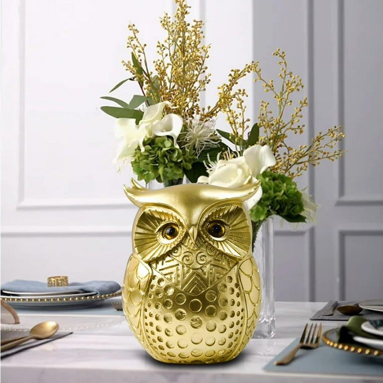Owl Statue Home Decor Owl Decorations for Home for Shelf Living Room Bedroom Gold