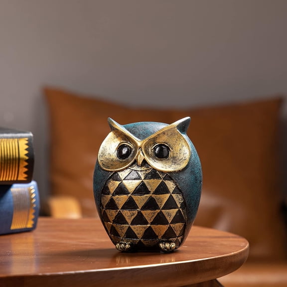 Owl Statue Home Decor Owl Figurines for Bookshelf, Bedroom, Living Room, Office & TV Stand Decorations Animal Sculptures Gift for Bird Lovers