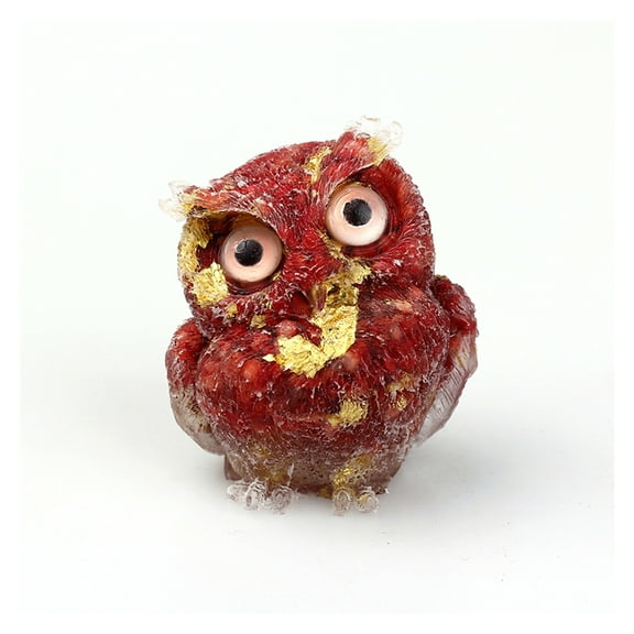 Owl Statue Natural Crystal Tumbled Stone Gemstone Owl Figurine Home Decor Shelf Decor 2in
