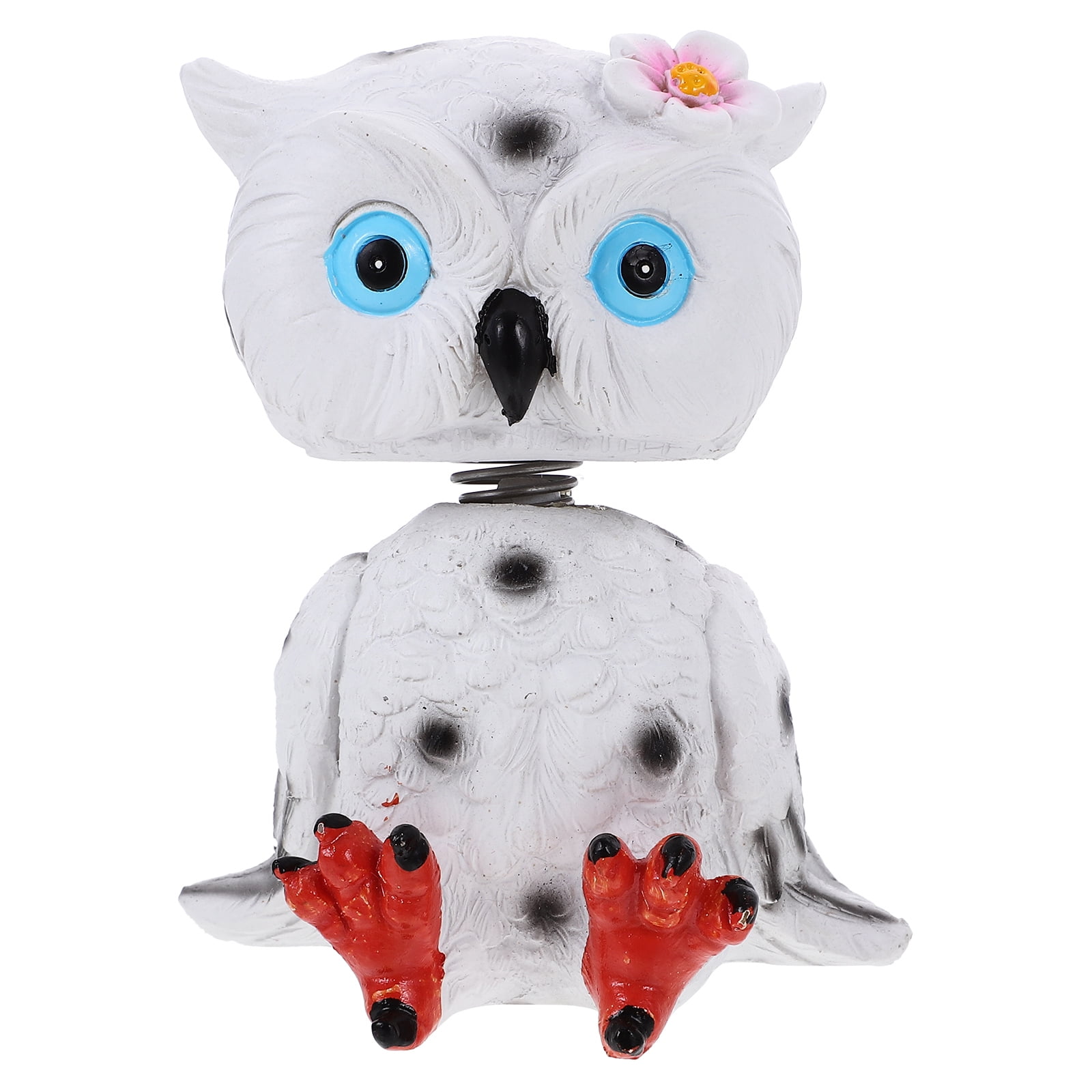 Owl Statue Resin Bobble Head Owl Figurine Desktop Animal Figurine