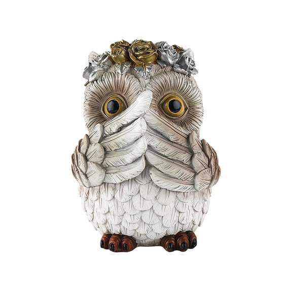 Owl Statue for Home Decors Accent Hear Not,See Not,Speak None Evil Owl Figurines Desktop Ornament for Bird Lover