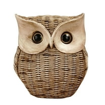Owl Statues Rattan Resin Home Decoration Sculptures & Figurines Kawaii Room Sculpture Home Decor Desk Table Decoration Accessories Modern Art Luxury (Rattan Colour)