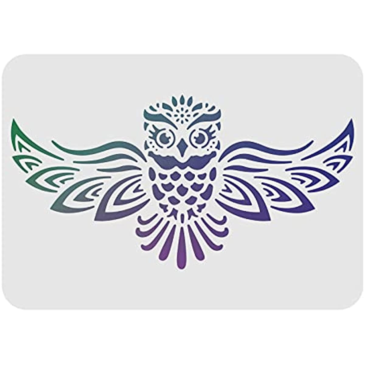 Owl Stencils Wall Decoration Template 11.6x8.3 inch Plastic Large Owl ...