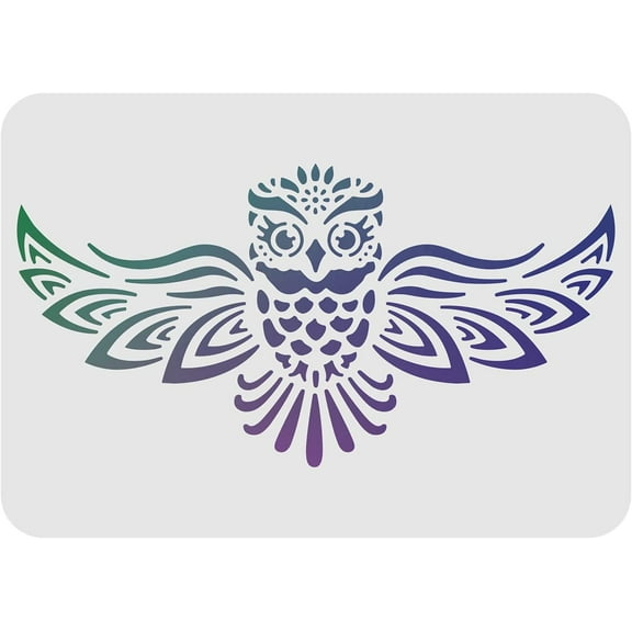 Owl Stencils Wall Decoration Template 11.6x8.3 inch Plastic Large Owl Drawing Painting Stencils Rectangle Reusable