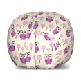 thumbnail image 1 of Owl Storage Toy Bag Chair, Pattern of Animal with Wide Eyes and Round Trees with Polka Dots, Stuffed Animal Organizer Washable Bag, Large Size, Cream and Multicolor, by Ambesonne, 1 of 3