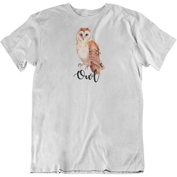 Owl T-Shirt Gift for Souvenir, Traveler, Bird Lovers, Youth, Men and Women White