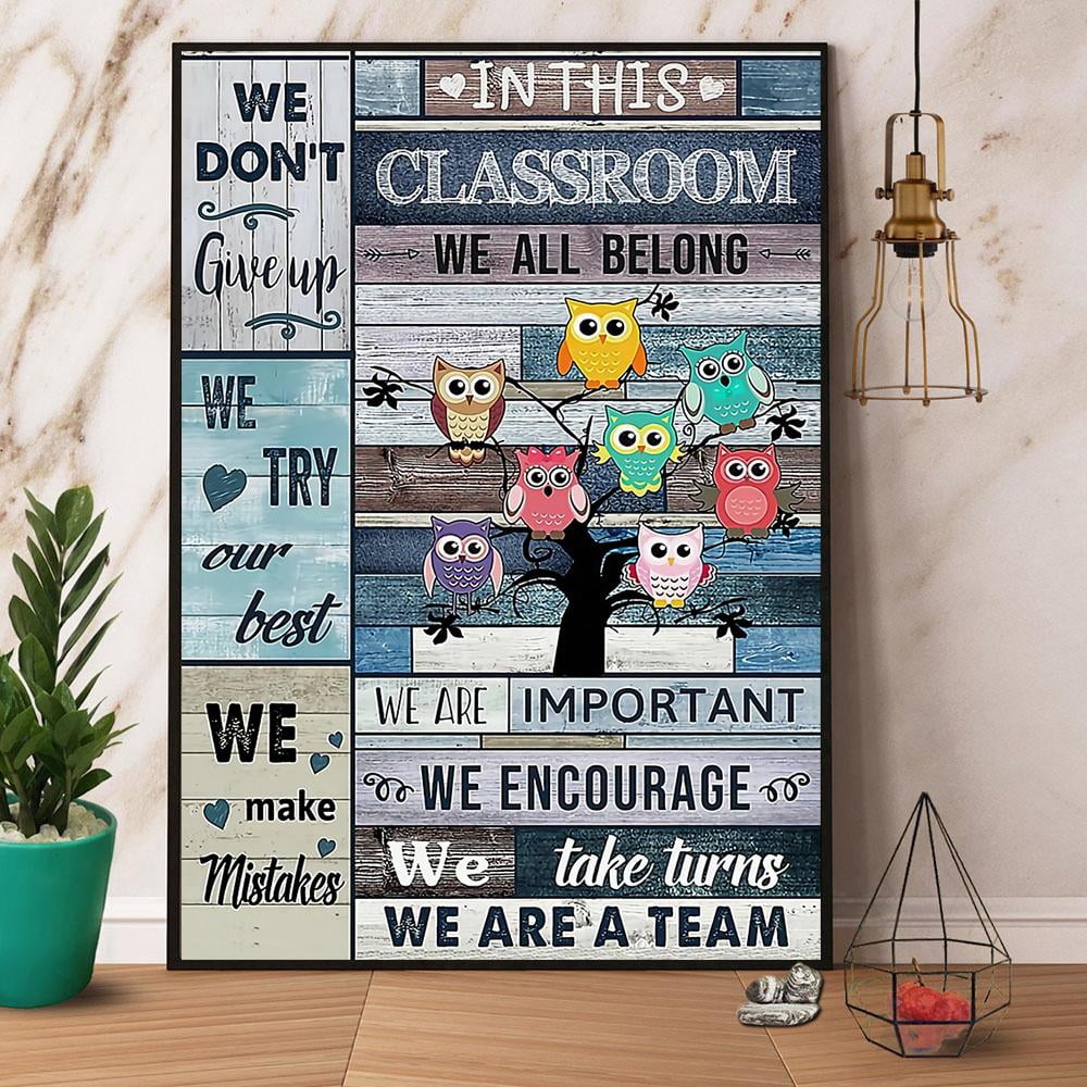 Owl Teacher In This Classroom We Are A Team We'Re Important Paper ...