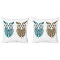 thumbnail image 1 of Ambesonne Tribal Throw Pillow Cover 2 Pack, Farsighted Birds, 18", Cream White Teal, 1 of 6