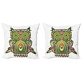 thumbnail image 1 of Ambesonne Colorful Throw Pillow Cover 2 Pack, Owl Eye, 20", Multicolor, 1 of 5