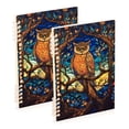 thumbnail image 1 of Owl Trees Fruit Flowers Leaves Ring Binder Notebook Journey Note Diary College Ruled Spiral Notebook Study Loose Leaf Paper A5 60 Pages, 1 of 8