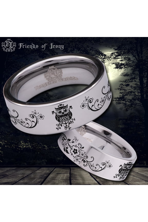 Owl Tungsten Carbide Ring