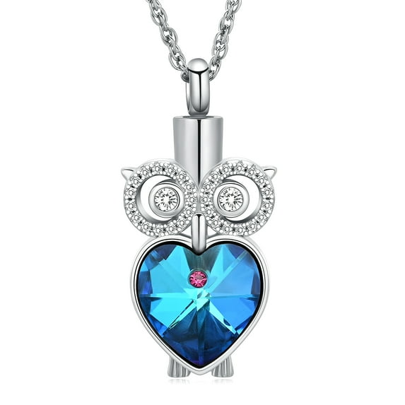 Owl Urn Necklace for Ashes Owl Cremation Jewelry for Ashes of Loved Ones Keepsake Jewelry for Women Keepsake