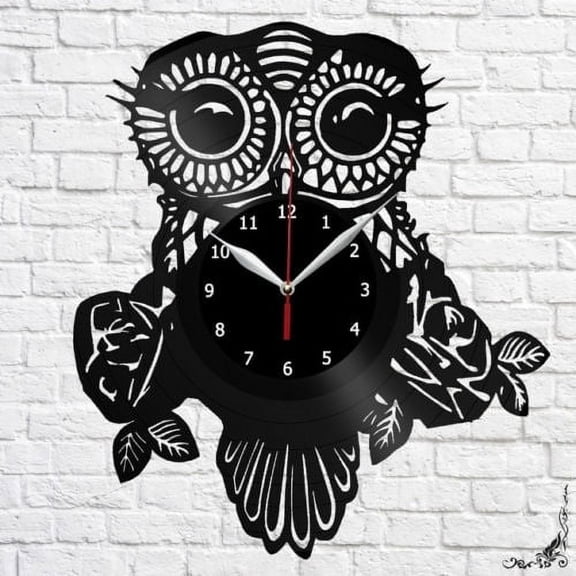 Owl Vinyl Wall Clock,Vinyl Record Clock Wall Art Unique Bedroom kitchen Decorations Gift