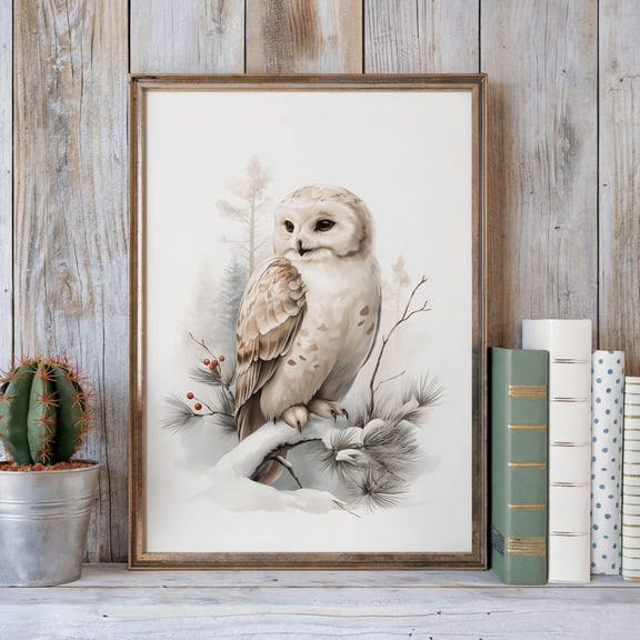 Owl Wall Art Vintage Forest Animal Poster Print Poster Rustic Woodland Print Poster Minimal Nature Illustration Cozy Home Decor Nursery Print Poster, Size 8x12 UNFFRAMED F03.1.6l1702