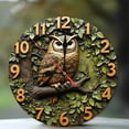 thumbnail image 1 of Owl Wall Clock Home Decor Nature Themed Art 10-Inch Silent Wooden Wall Clock, Battery Operated (AA Batteries Not Included), Artistic Home Decor, 1 of 7