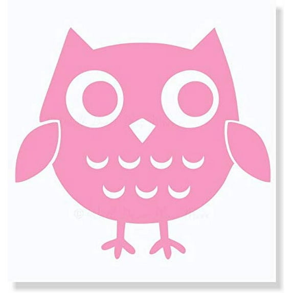 Owl Wall Decal Girls Vinyl Art Wall Stickers Bedroom Wall Decor, 12x12-Inch Soft Pink