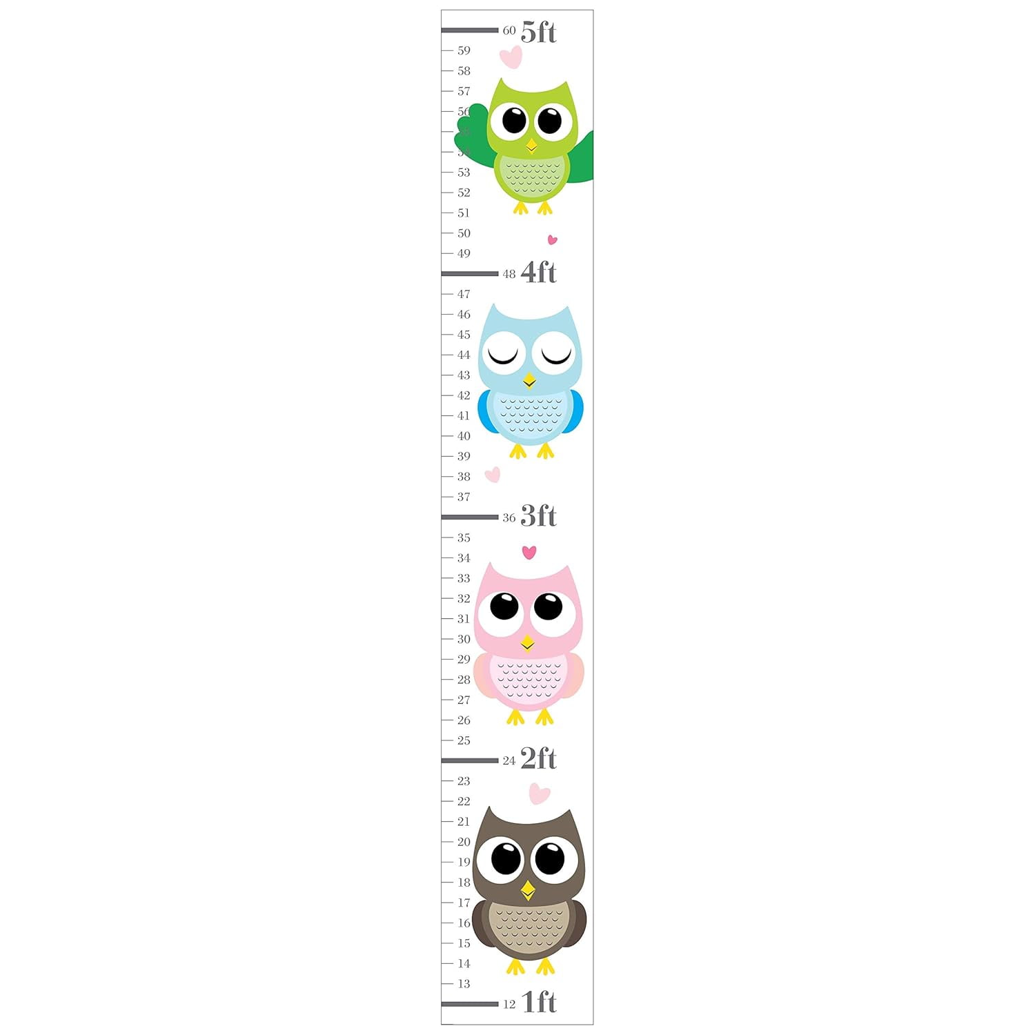 Owl Wall Sticker Growth Chart for Kids, Height Chart for Boys and Girls