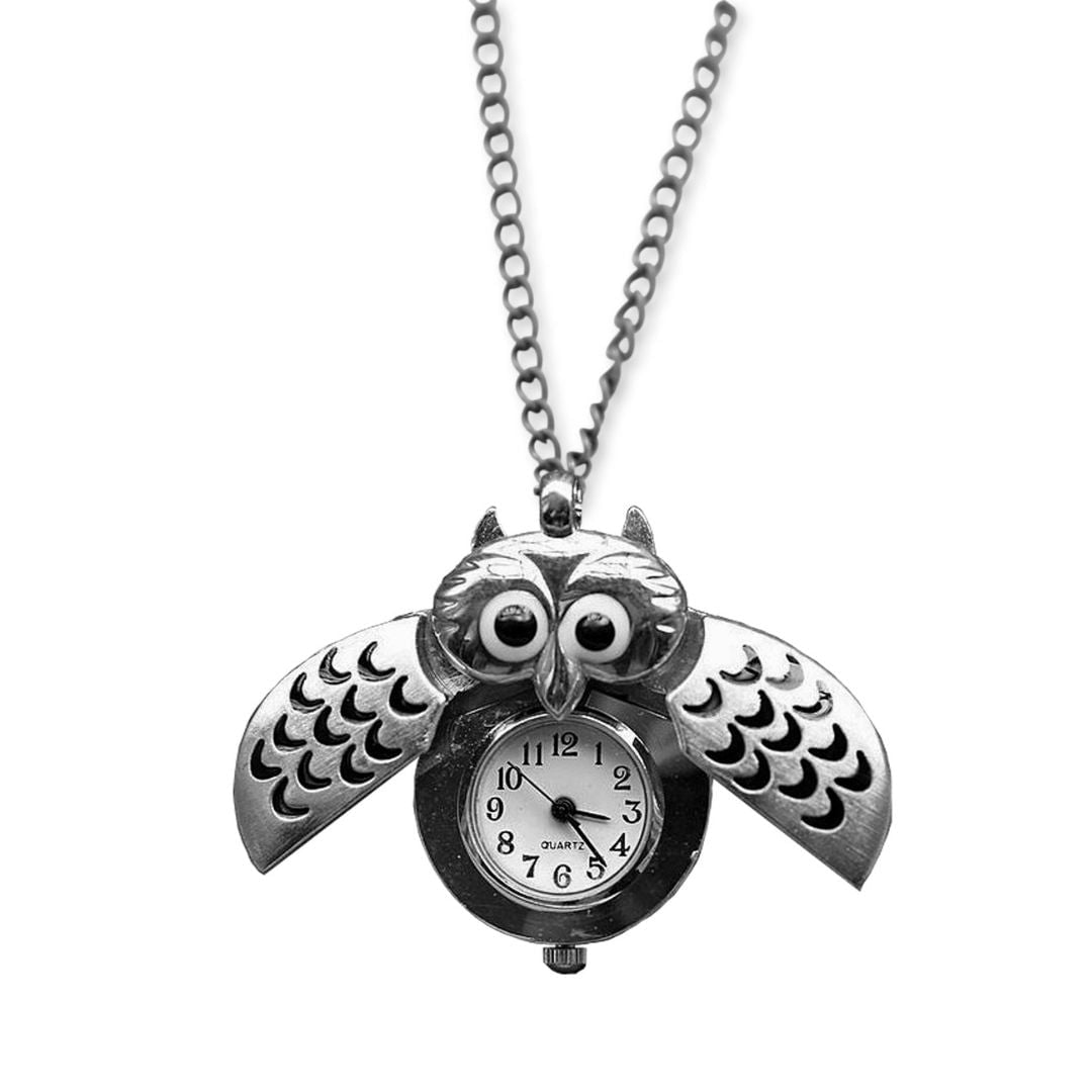 LDS BOOKS Owl - Watch & Necklace - Silver