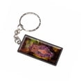 thumbnail image 1 of Owl Watercolor Purple Gold Bird Keychain Key Chain Ring, 1 of 1