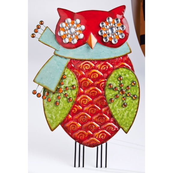 Evergreen Enterprises 489603 Holiday Shine Owl with Scarf Statuary