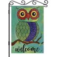 thumbnail image 1 of Owl Welcome Garden Flag 12.5x18 Inch Vertical Double Sided Rainbow Cute Owl Tree Branch Yard Garden House Flag for Outdoor Indoor Decoration, 1 of 6