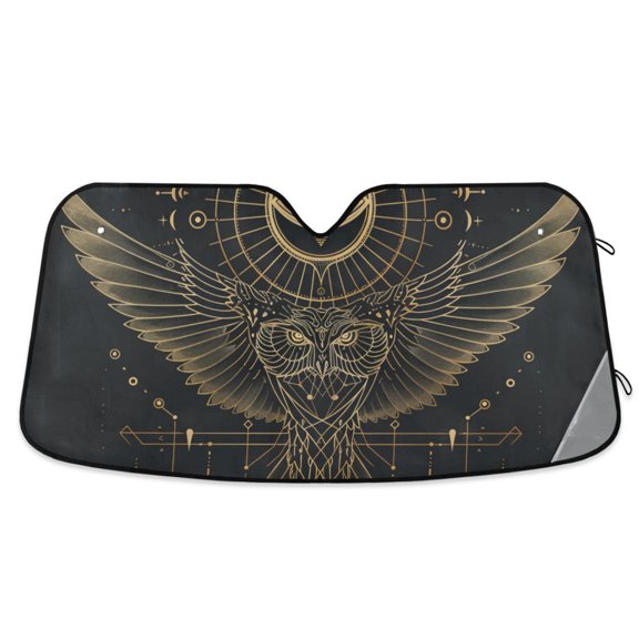 Owl Wings Spread Car Windshield Sun Shade Reflector Sunshade Foldable for Front Keeps Vehicle Cool