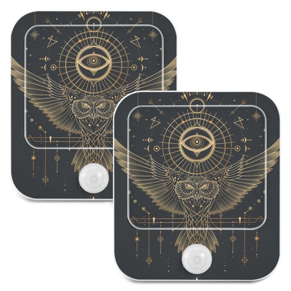Owl Wings Spread Night Lights Plug into Wall LED with Auto Light Sensor Warm Light for Kids Hallway Bedroom Living Room Kitchen Bathroom Set of 2