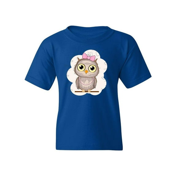 Owl With A Bow T-Shirt Juniors -Image by Shutterstock, Medium
