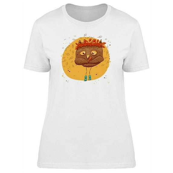 Owl With Tiny Blue Boots Tee Women's -Image by Shutterstock
