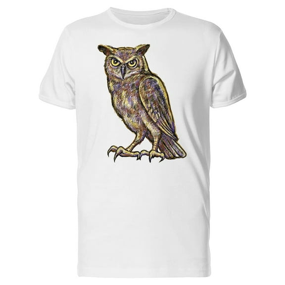 Owl With Yellow Tones T-Shirt Men -Image by Shutterstock, Male Medium