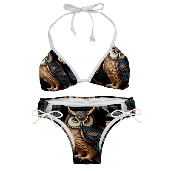 Owl Women's Swimsuit Bikini Set, Detachable Sponge, Adjustable Strap, Two-Pack, Beach & Pool Ready