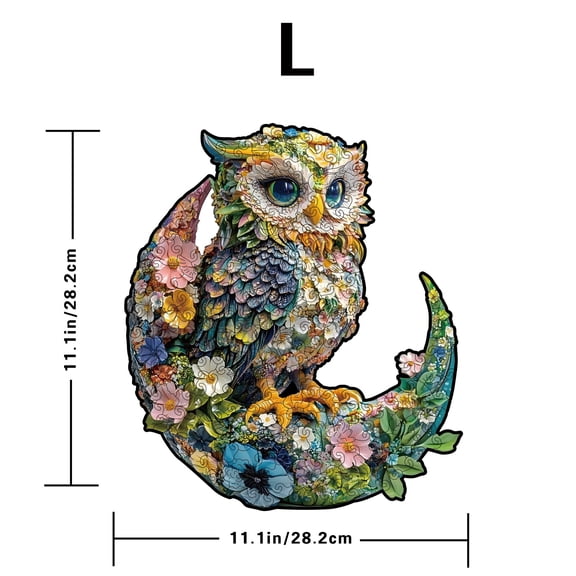 Owl Wooden Irregular Jigsaw Puzzle, 1 Set, Handmade Stress Relief Game & Decor for Adults