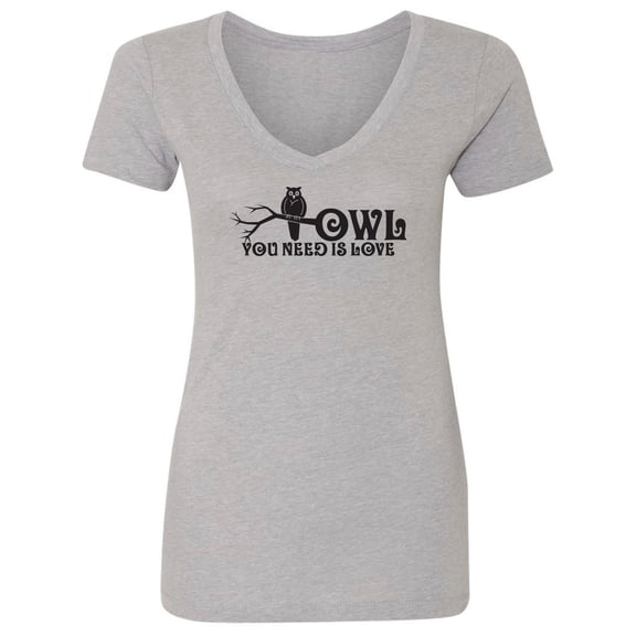 Owl You Need Is Love Womens V-Neck Tee